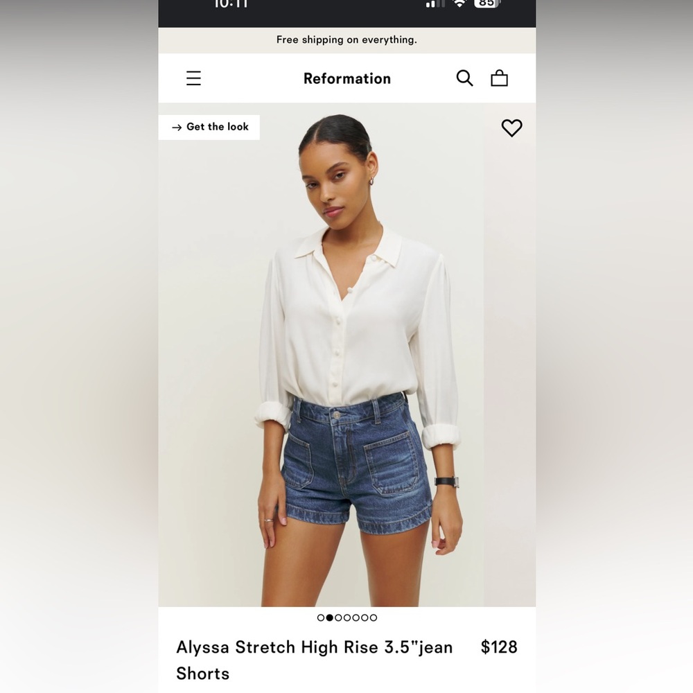 Alyssa Stretch High Rise 3.5"jean Shorts size 26